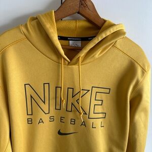 Nike Men's Mustard Hoodie. Large Therma-Fit